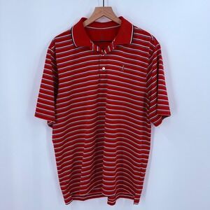 Bobby Jones Mens Performance Golf Polo Shirt Red Striped Size‎ L